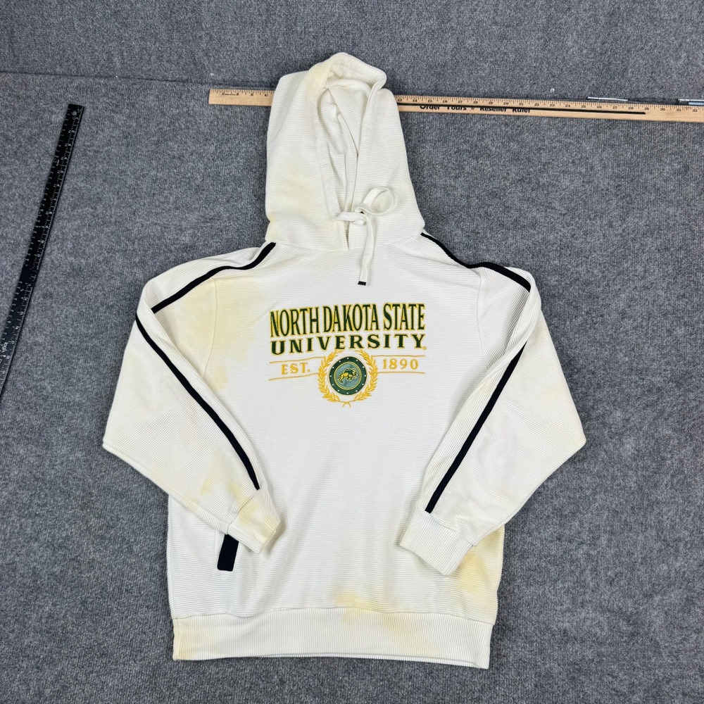 Gameday Couture Hoodie Womens Size L NDSU White Ribbed Collegiate Stained